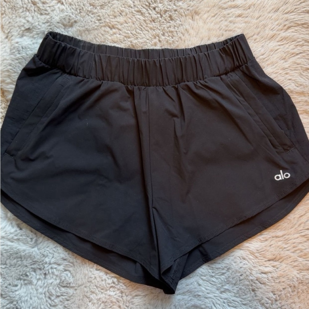 ALO Yoga Black Athletic Shorts with Elastic Waistband